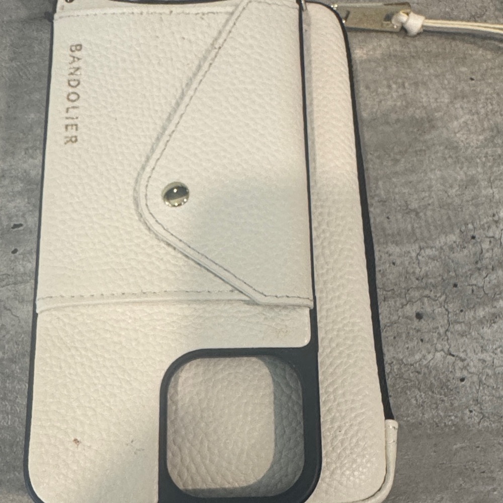 Bandolier Cream Leather Phone Case